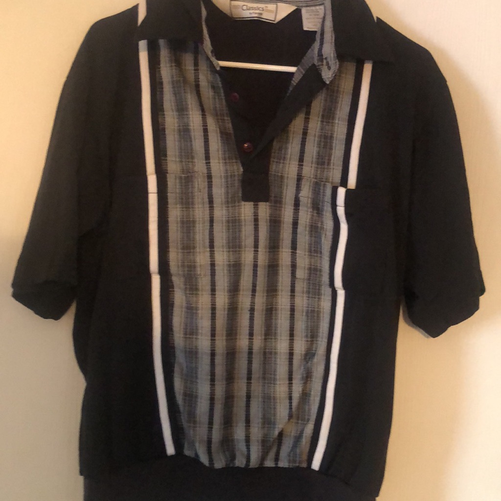 Men’s Abstract Vtg Y2k Striped Retro Collar Shirt